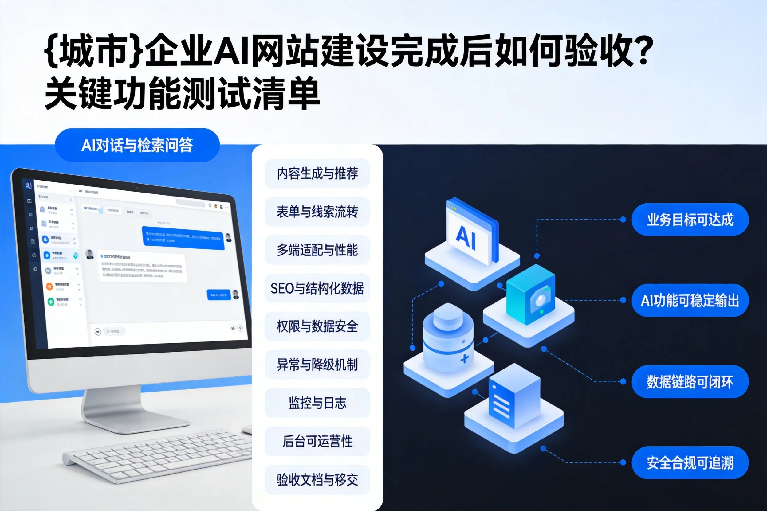 酒泉企业AI网站建设完成后如何验收？关键功能测试清单